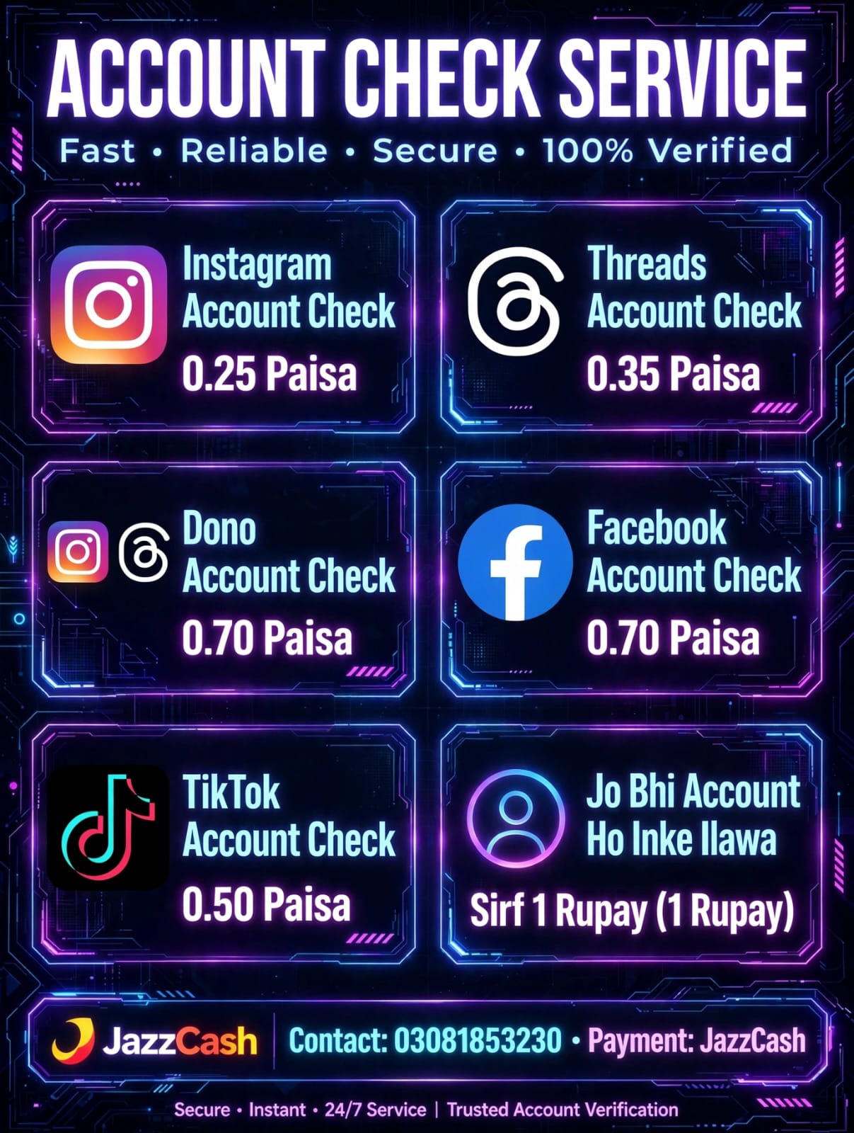 Fresh Facebook account available